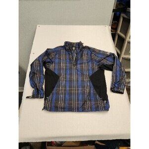 Zero Restriction Tour Series Wind Jacket Quarter Zip M Black Blue Plaid Golf